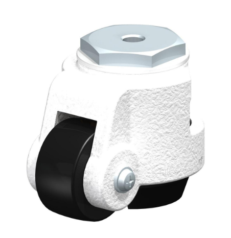 LHRIGPOA45G - RODAJA GTO NIVELADORA CUERPO DE ALUMINIO Y RUEDA NY NEGRO CON BUJE DE 45MM  180KG LHRIGPOA45G