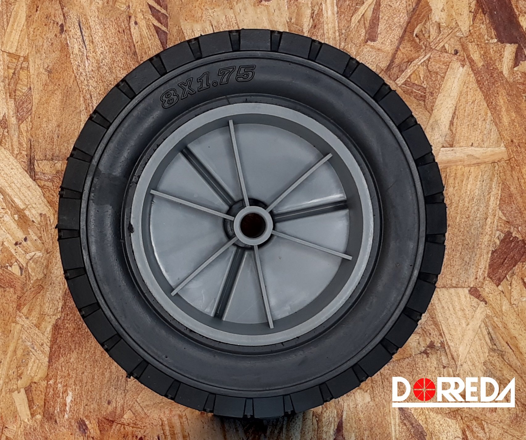 RS817 - RUEDA PARA PODADORA DE 8"X1.75 RIN PLASTICO GRIS RS817