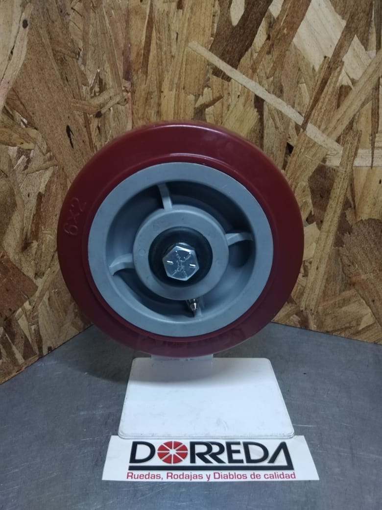 PM50JM04 - RUEDA POLYMADIC 5X2" CON BALERO DE RODILLOS, BUJE Y GUASAS PM50JM04