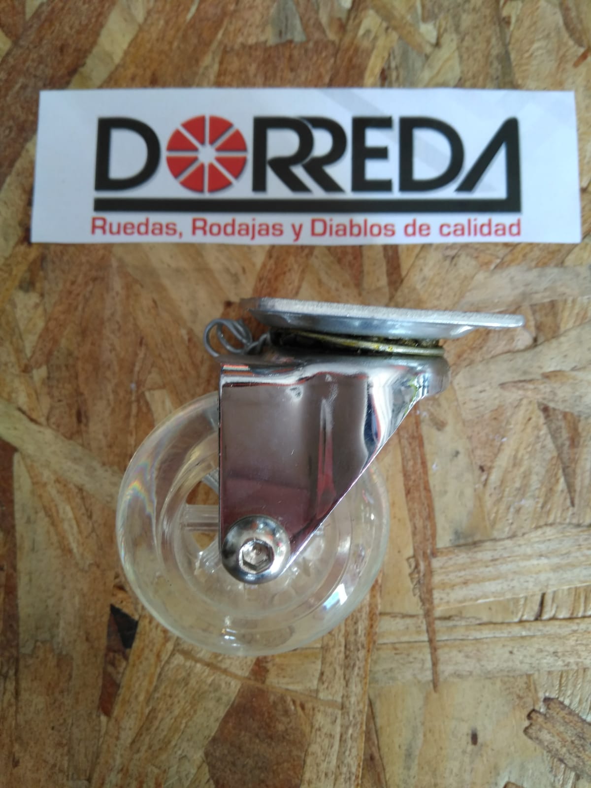 Y-1164-50 - RODAJA BASE PLACA GIRATORIA SIN FRENO PU TRANSPARENTE 50X21MM Y-1164-50